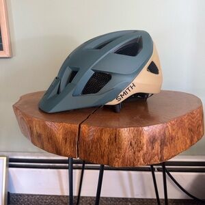 SMITH Green and Tan Cycling Helmet